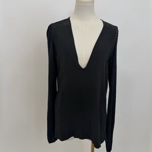 Stone Cold Fox Black Deep V-Neck Blouse